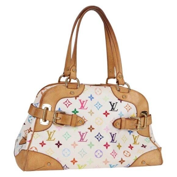 LOUIS VUITTON Monogram Multicolor Claudia Hand Bag White M40193 LV Auth 118928A - Picture 1 of 16